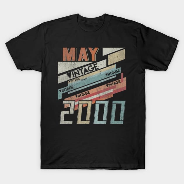 Born In MAY 2000 200th Years Old Retro Vintage Birthday T-Shirt by teudasfemales